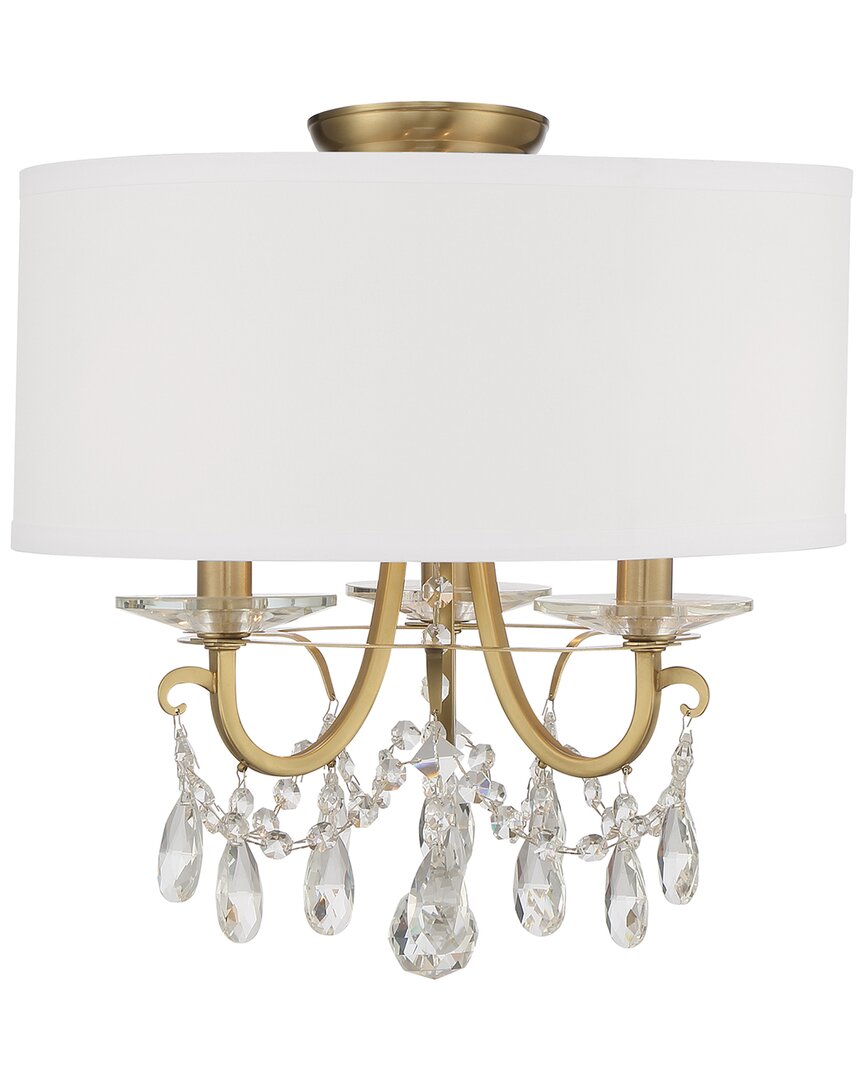 Shop Crystorama Othello 3-light Vibrant Gold Ceiling Mount