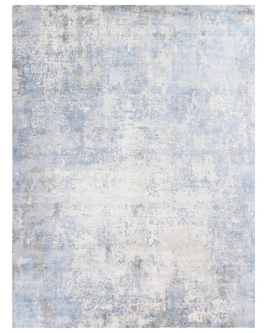 Exquisite Rugs Murano Hand-loomed New Zealand Wool And Bamboo Silk Rug In Silver