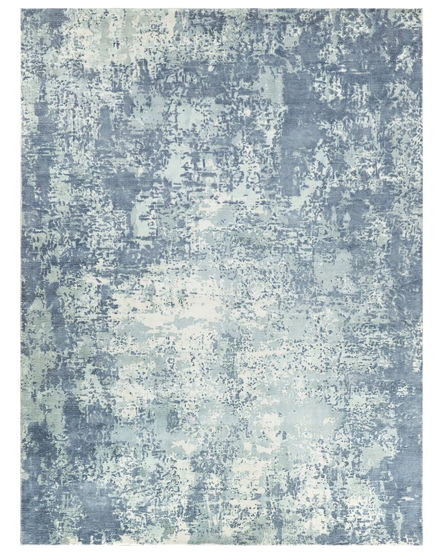 Exquisite Rugs Laguna Hand-loomed New Zealand Wool And Bamboo Silk Rug In Blue
