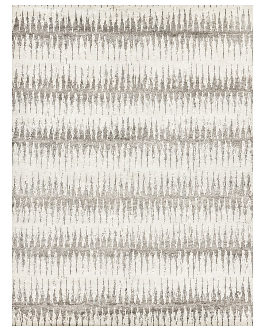 Exquisite Rugs Hand-knotted Bamboo Silk And Cotton Rug In Gray