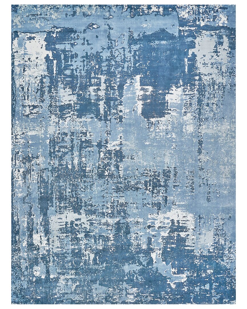 Exquisite Rugs Koda Hand-loomed Bamboo Silk And Cotton Rug In Blue