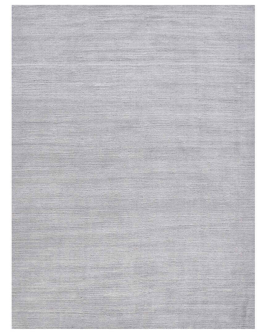 Exquisite Rugs Palazzo Hand-loomed New Zealand Wool And Bamboo Silk Rug In Aqua