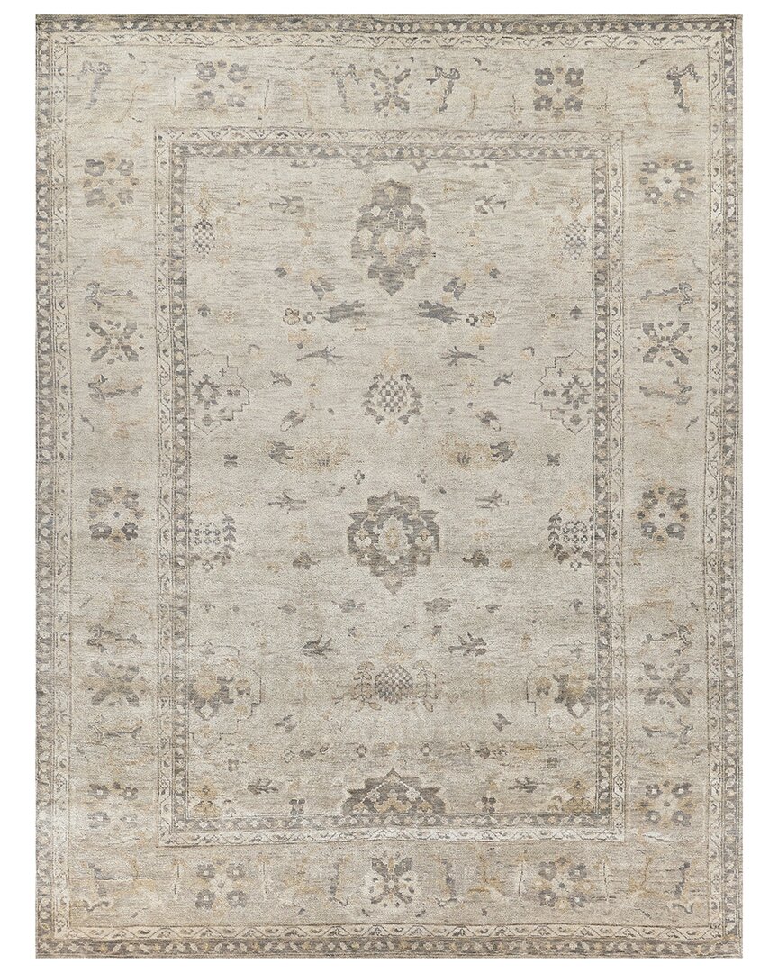 Exquisite Rugs Antique Weave Oushak Hand-knotted New Zealand Wool Rug In Ivory