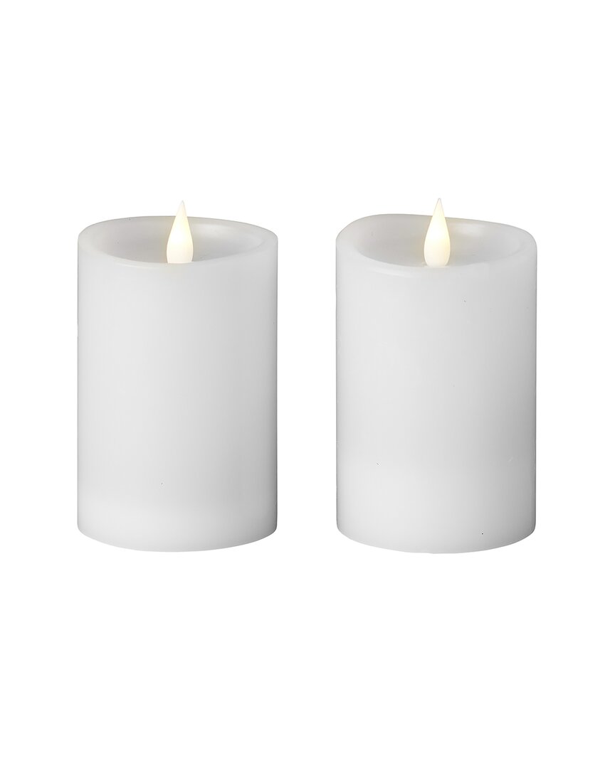 Seasonal Llc Set Of 2 Classic Motion Flameless Candles In White