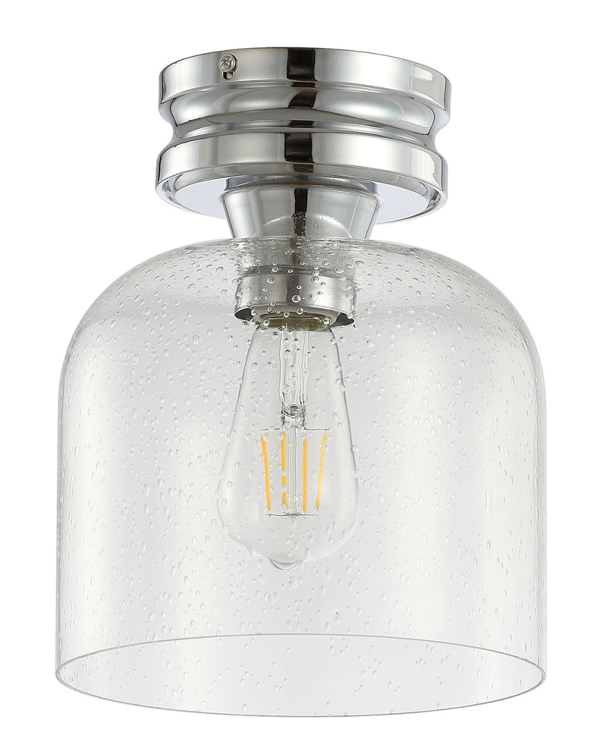 Jonathan Y Domenic 7.75in Metal Bubbled Glass Led Flush Mount