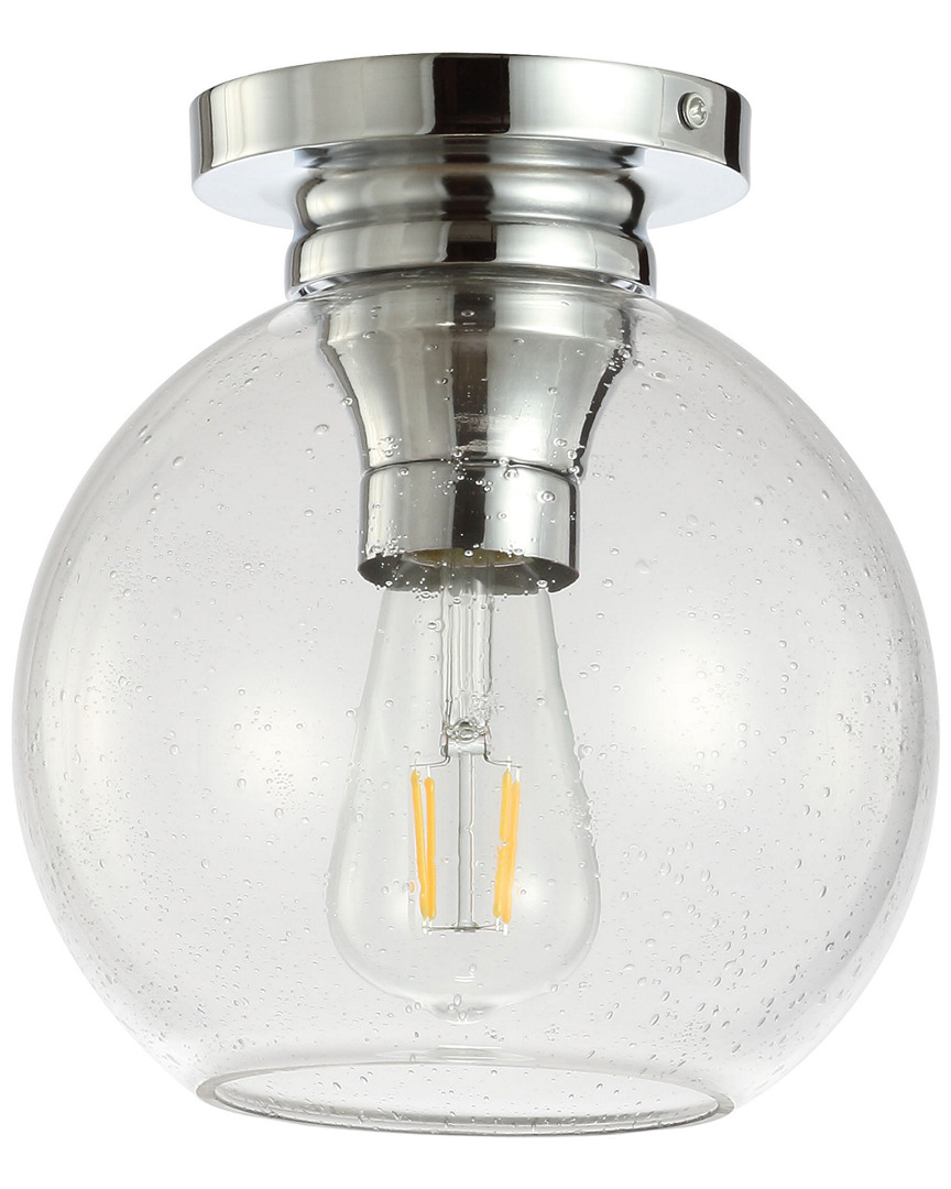 Jonathan Y Atlas 7.75in Metal Bubbled Glass Led Flush Mount