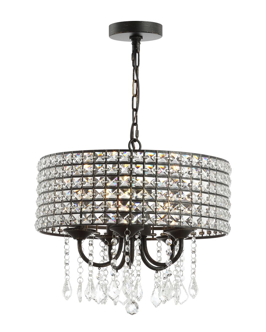 Jonathan Y Gigi 17in Metal Crystal Adjustable Led Drop Pendant