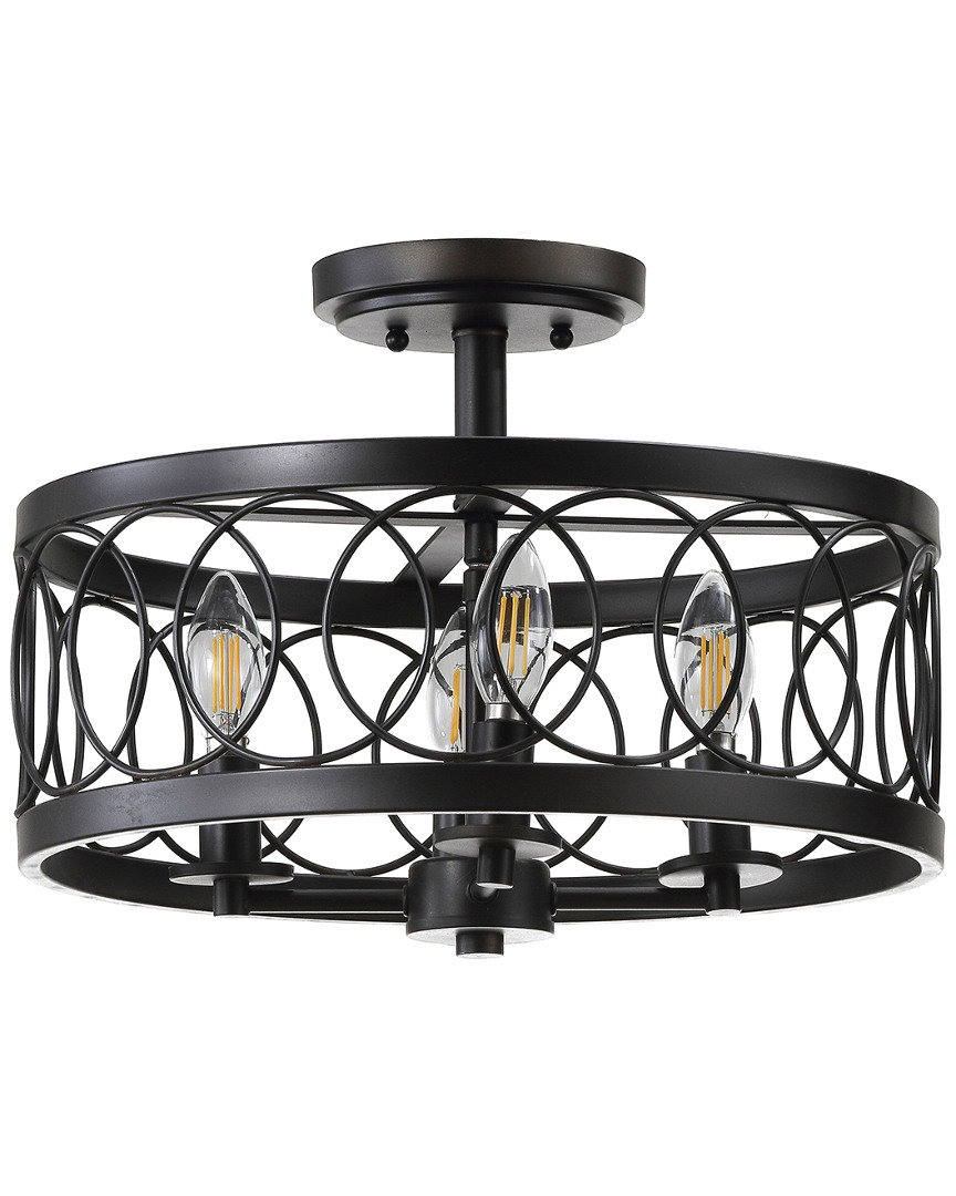 Jonathan Y Sylvain 15.5in Metal Led Semi-flush Mount