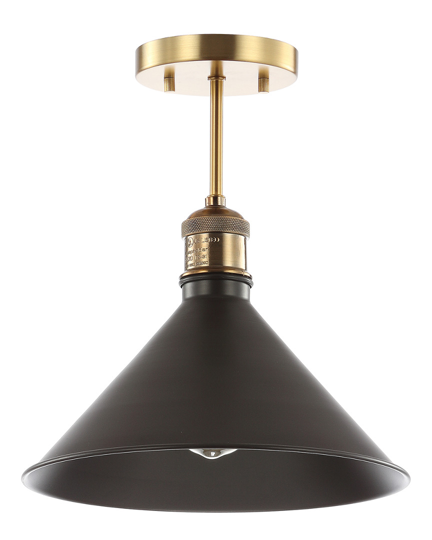Jonathan Y Nick 11in Metal Led Semi-flush Mount In Oil Rubbed Bronze,brass Gold