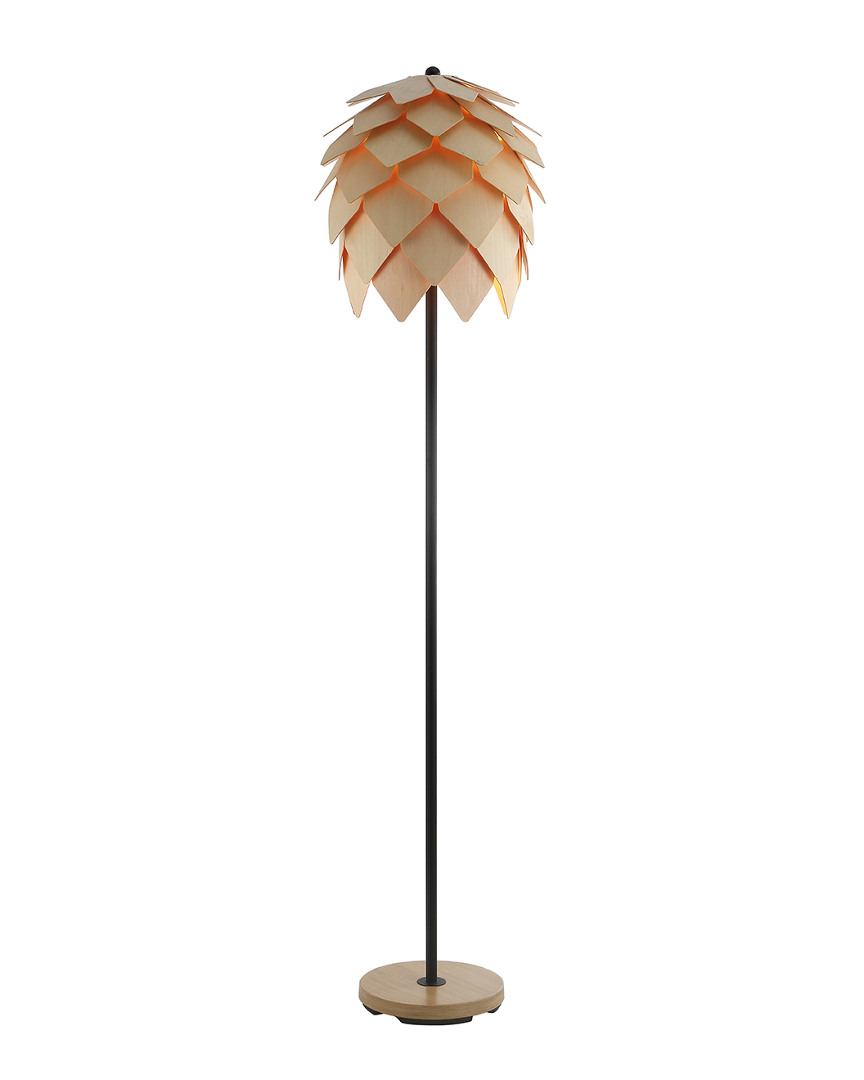 Jonathan Y Simon 63" Pinecone Wood/metal Led Floor Lamp