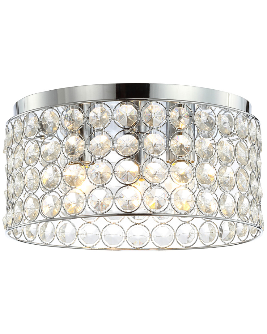 Jonathan Y Ellen 15in 3-light Crystal Metal Led Flush Mount