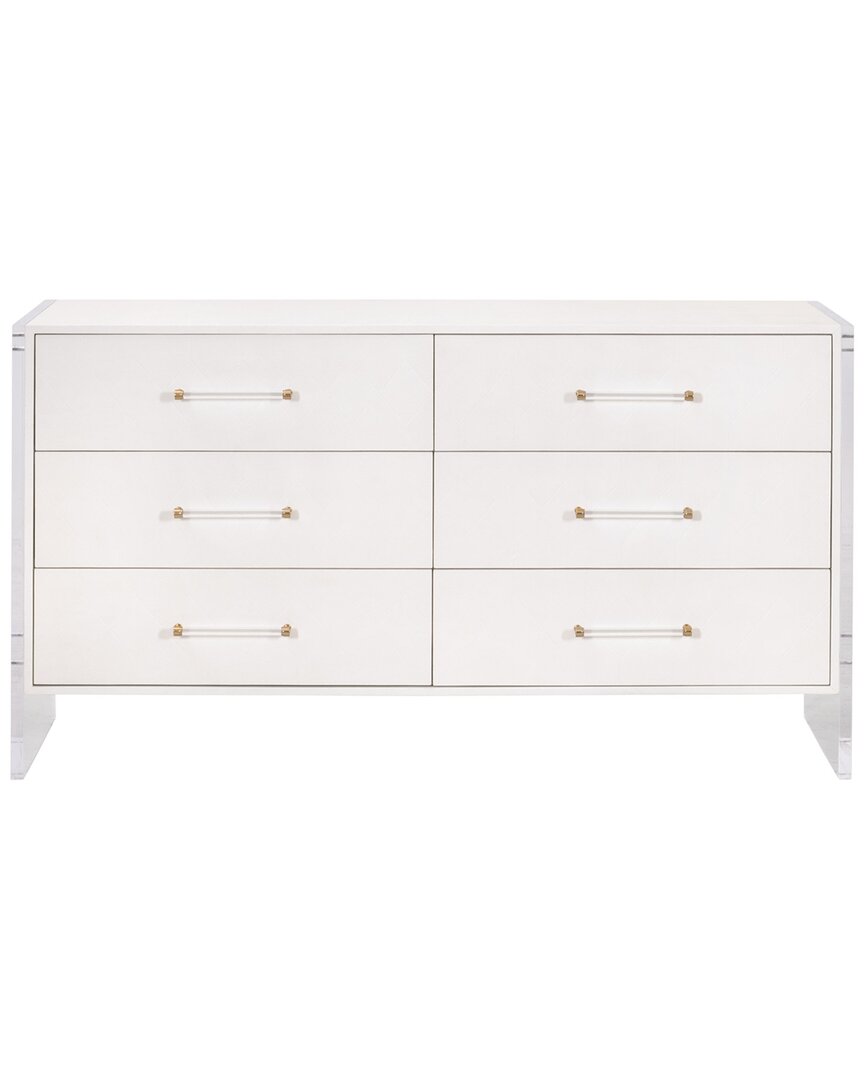 Essentials For Living Sonia Shagreen 6-drawer Double Dresser In White