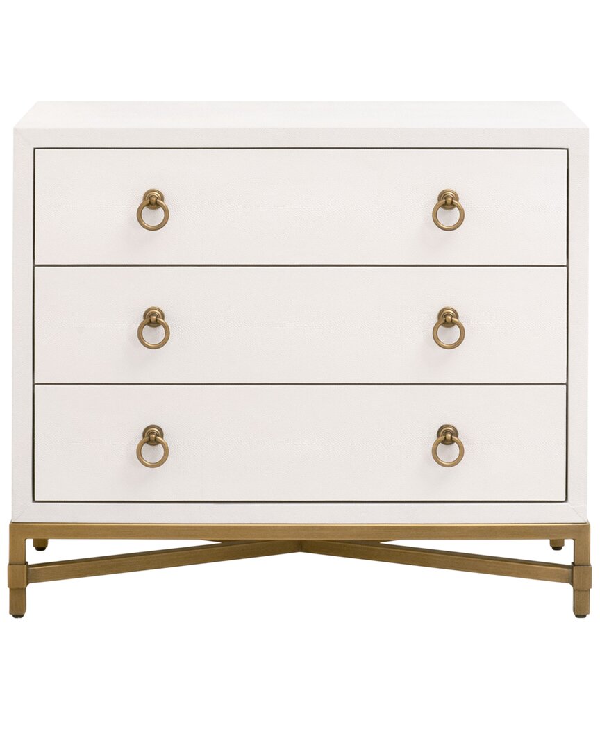 Essentials For Living Strand Shagreen 3-drawer Nightstand In White