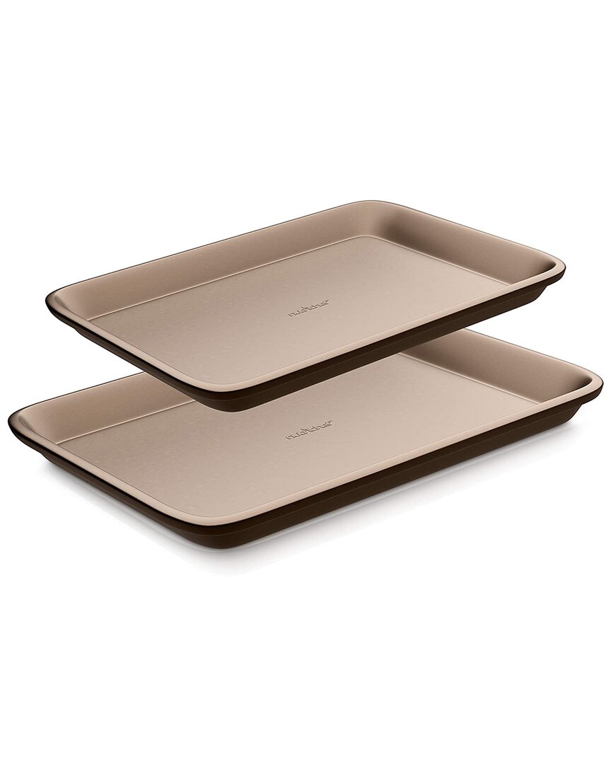 Nutrichef Gold Cookie Sheets (set Of 2) In Brown