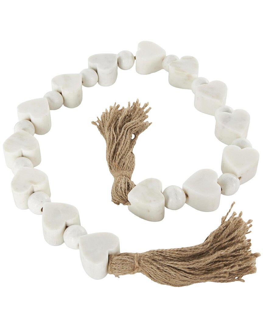 Peyton Lane Traditional Marble Garland With Tassel In White