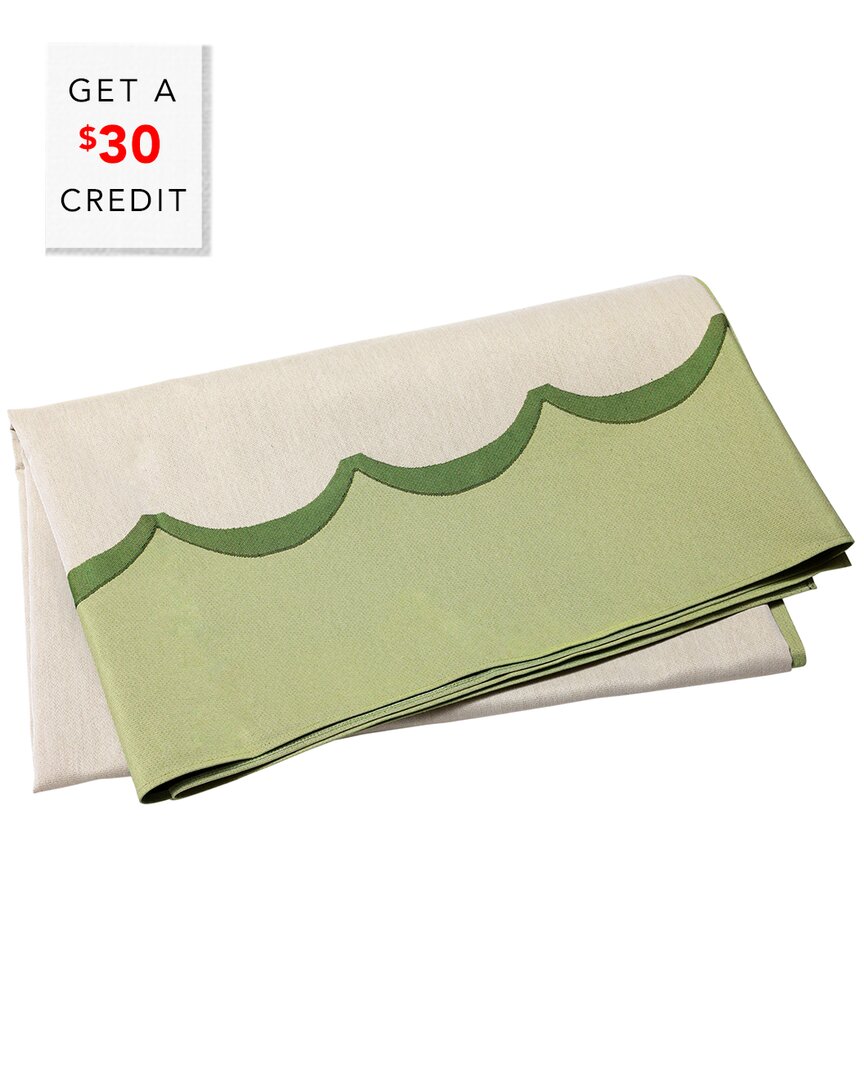 Vietri Tavola Green Scalloped Tablecloth With $26 Credit