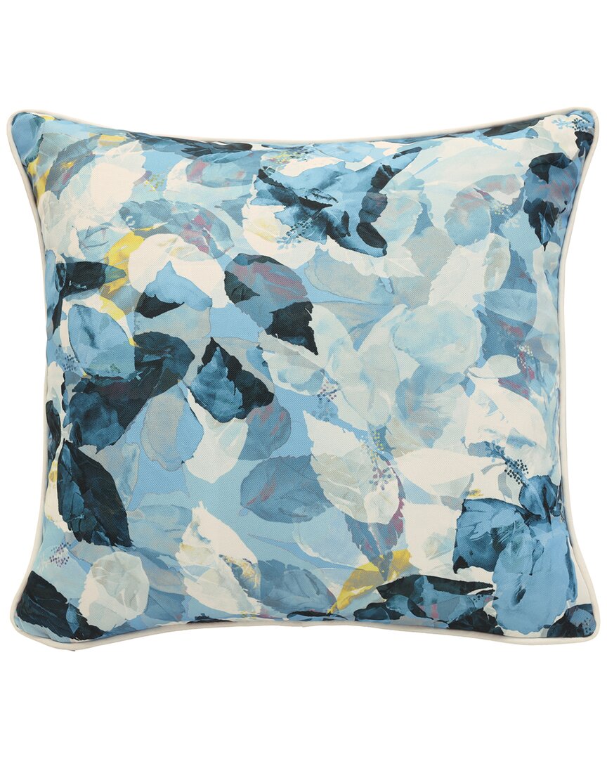 Commonwealth Home Fashions Outdoor Decor By Commonwealth Aqua Geo Flower Print Outdoor Pillow