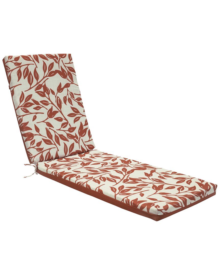 COMMONWEALTH HOME FASHIONS OUTDOOR DECOR BY COMMONWEALTH RUBY RED OUTDOOR PRINTED LEAVES LOUNGER CUSHION
