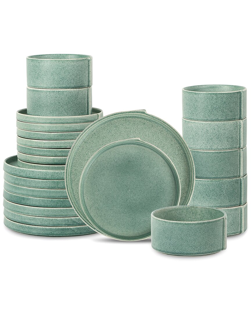 Stone Lain Bao 24pc Dinnerware Set In Green