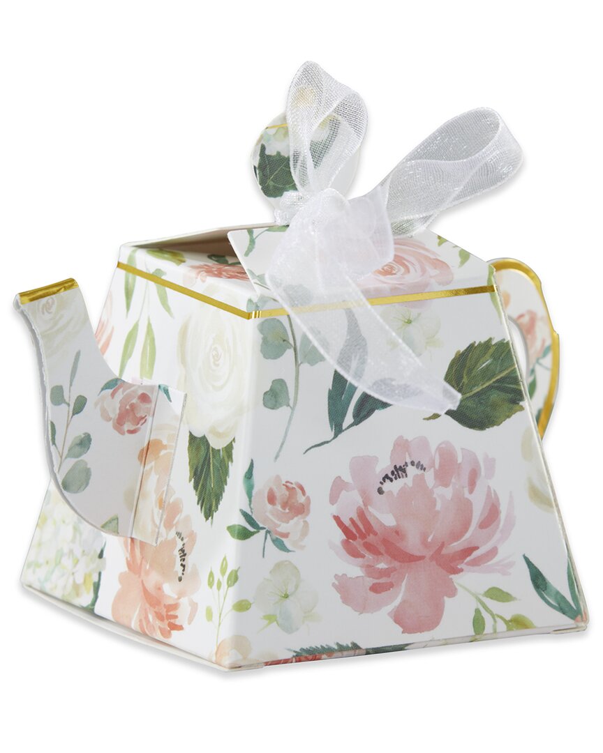 Kate Aspen Set Of 24 Floral Teapot Favor Boxes In Multicolor