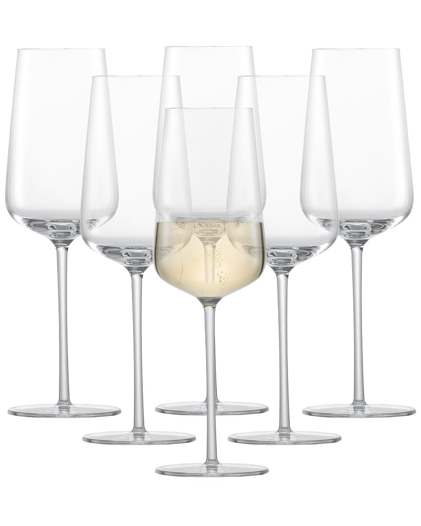 Zwiesel Glas Set Of 6 Vervino 11.8oz Champagne Flutes In Transparent