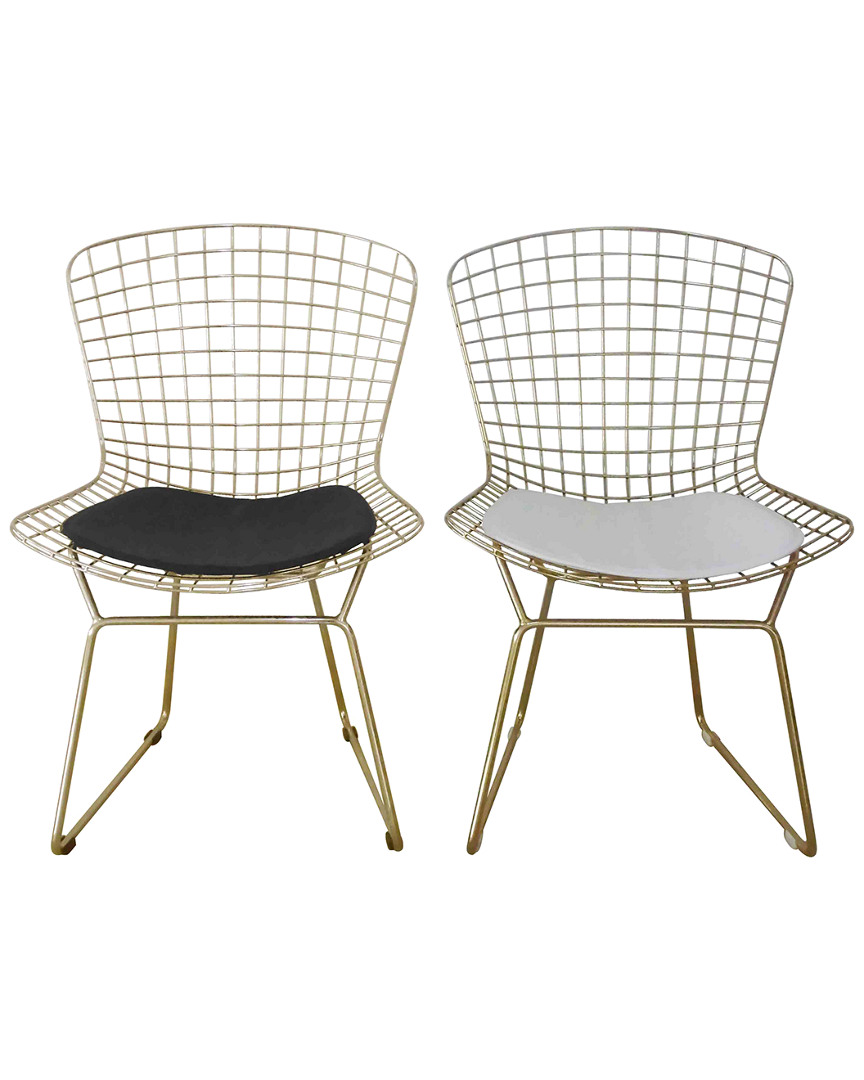 Pangea Set Of 2 Gold Shuttle Dining Chairs