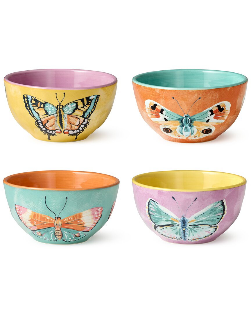 Certified International Butterflies Set Of 4 Ice Cream Bowls