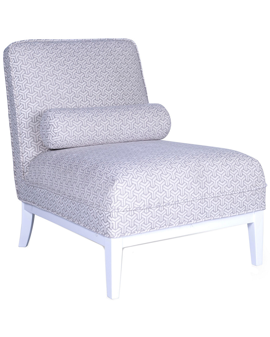 Pasargad Home Firenze Collection Upholstered Lounge Chair In White