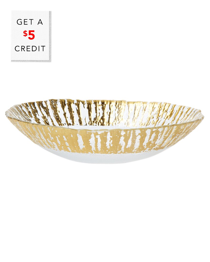 Vietri Rufolo Glass Medium Oval Serving Bowl With $5 Credit In Gold