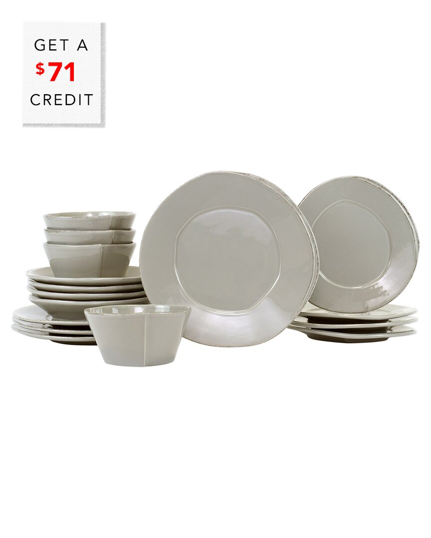 Vietri Lastra 18pc Place Setting With $71 Credit In Grey