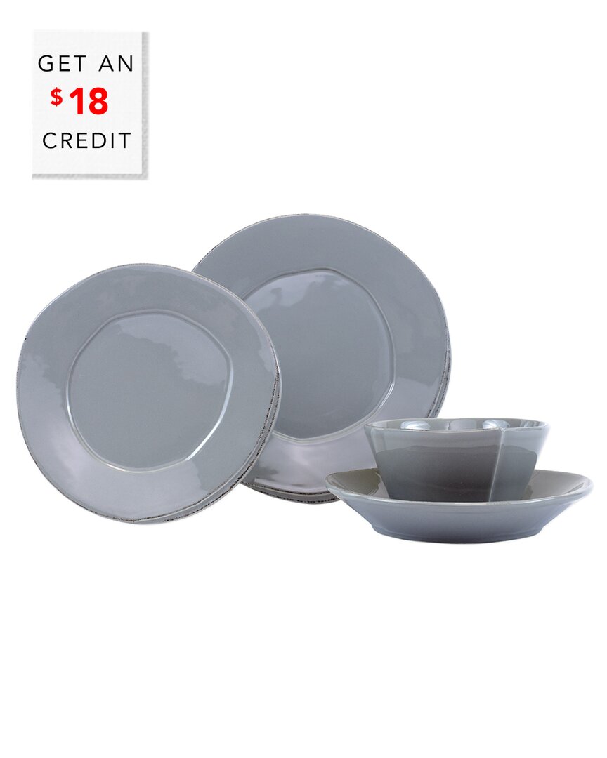 Shop Vietri Lastra 4pc Place Setting With $18 Credit In Grey