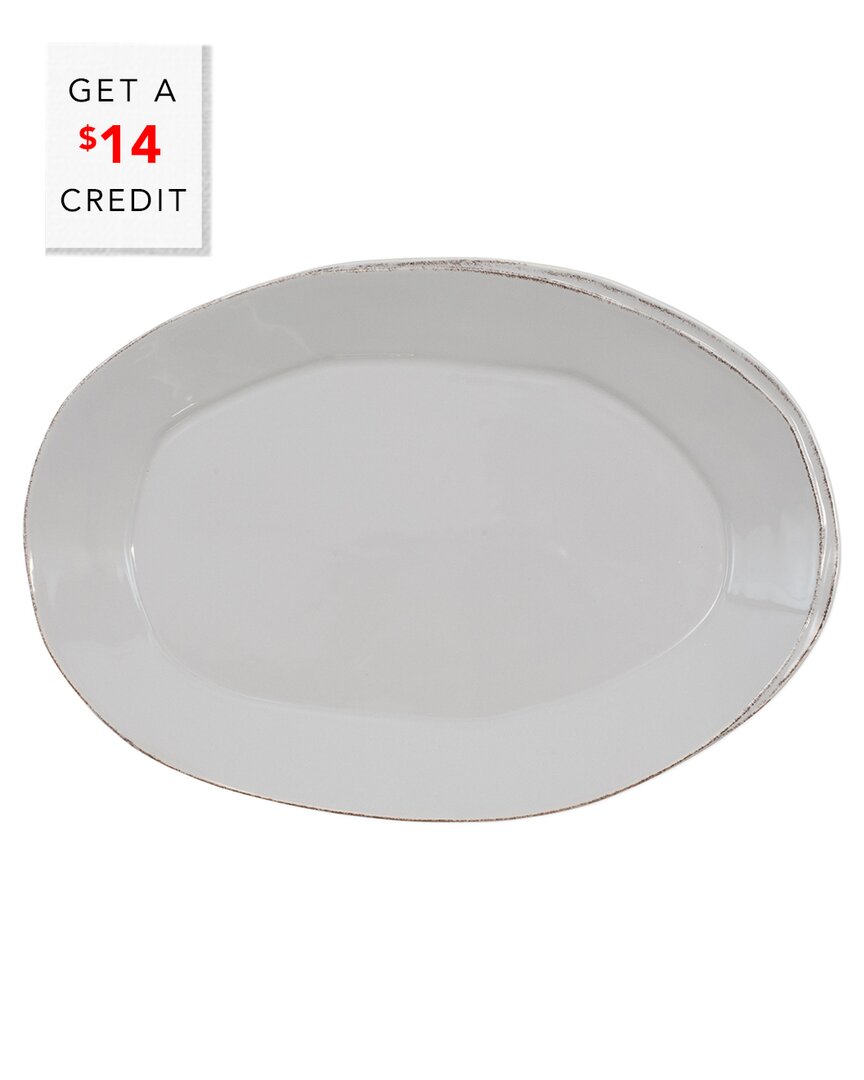 Vietri Lastra Light Oval Platter With $14 Credit In Grey