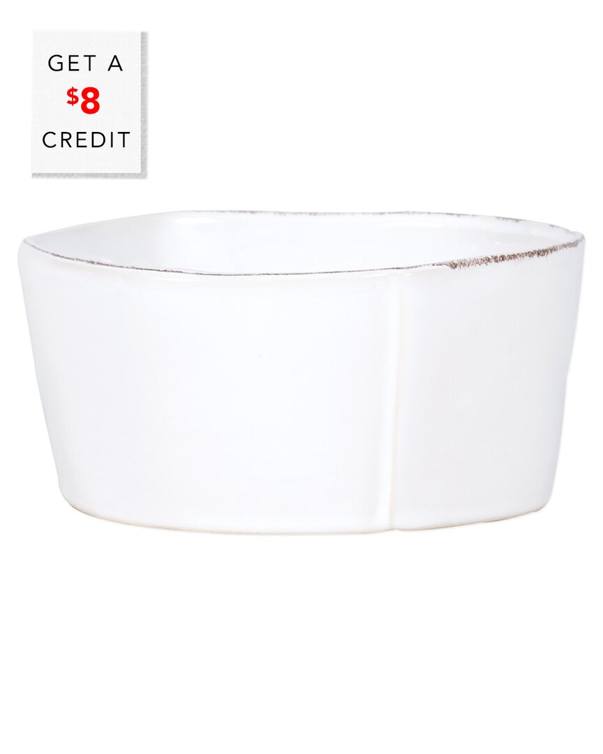 Vietri Lastra Medium Stoneware Serving Bowl In White