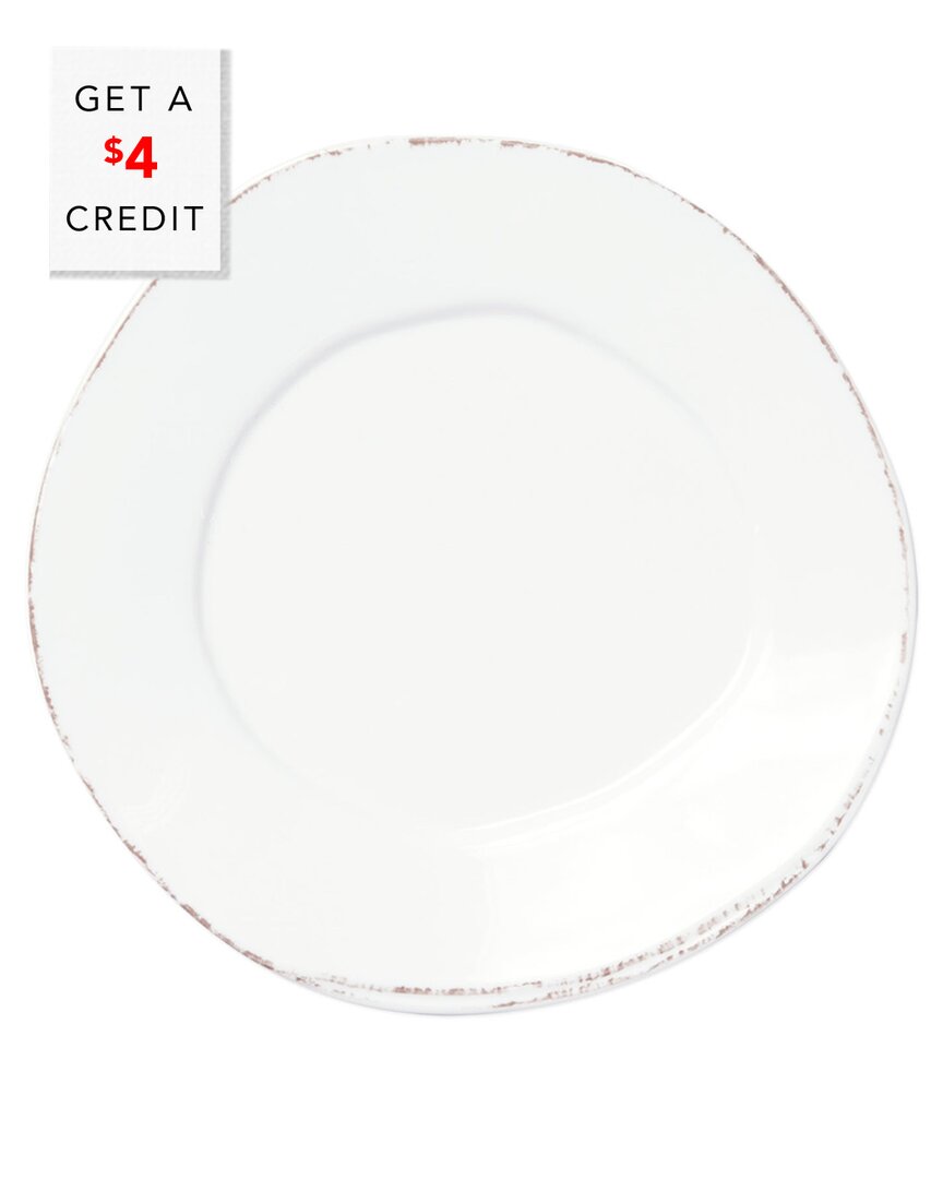 Vietri Melamine Lastra Salad Plate In White