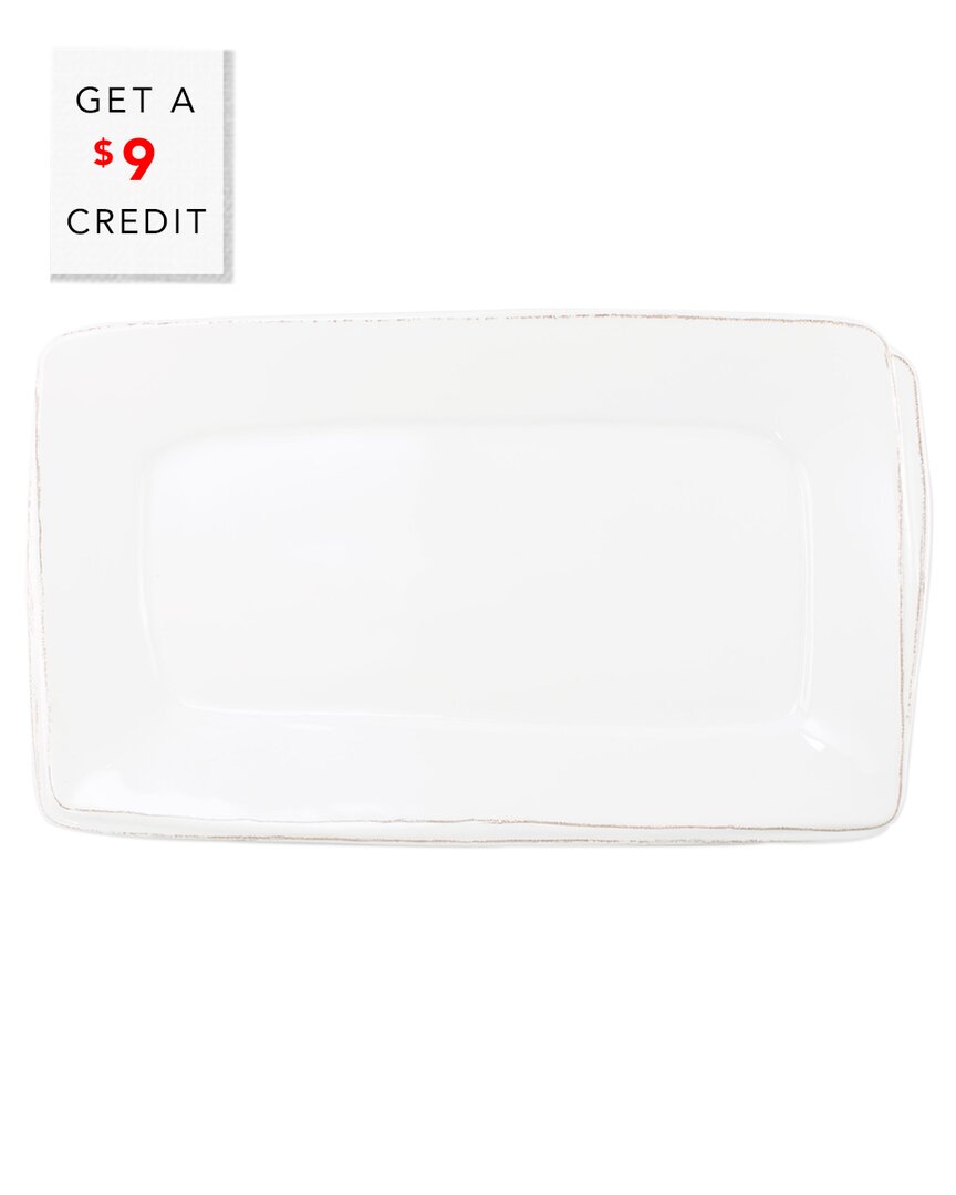 Vietri Melamine Lastra Rectangular Platter In White