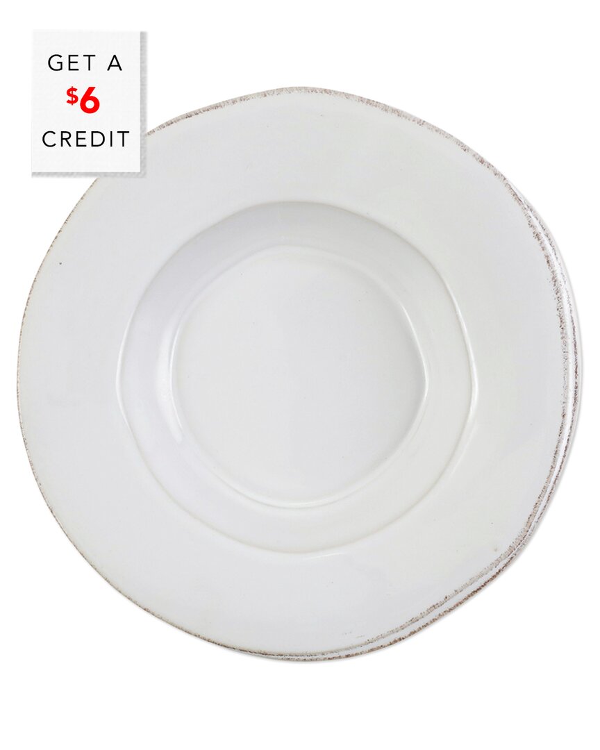 Vietri Lastra White Rimmed Pasta Bowl In White
