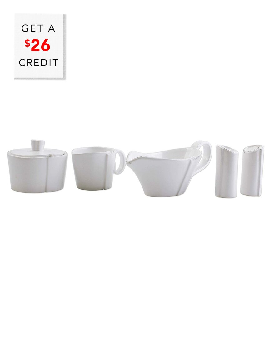 Vietri Lastra Accessories Set With $22 Credit In White