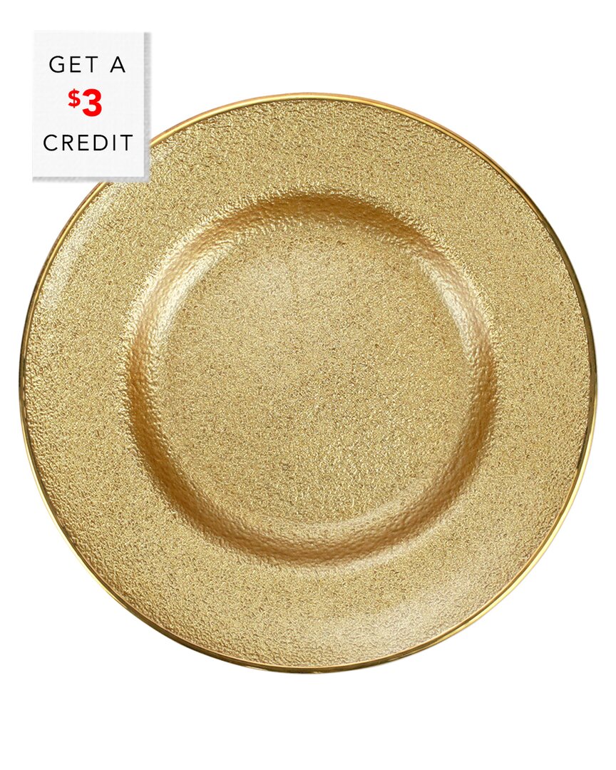 Shop Vietri Metallic Glass Salad Plate With $3 Credit In Gold