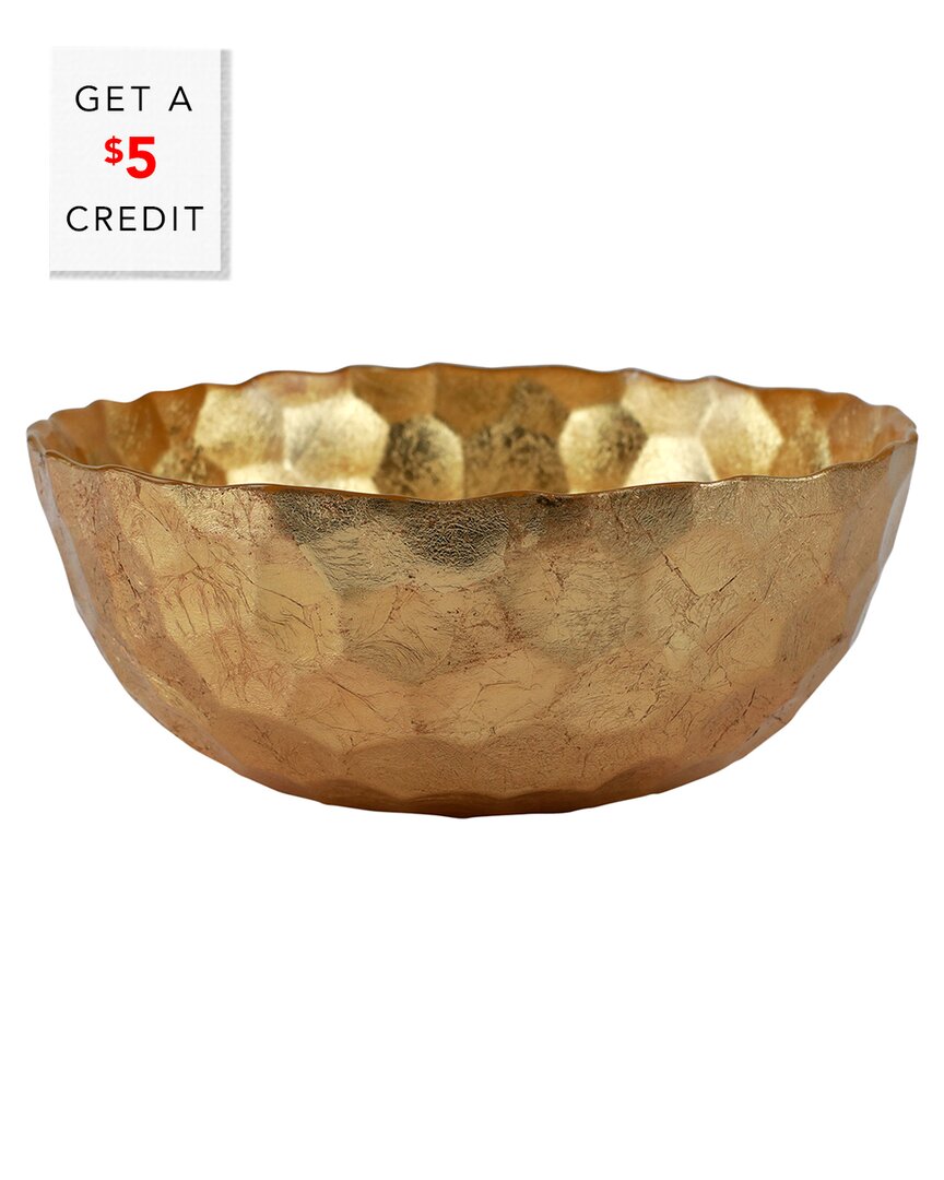 Vietri Rufolo Glass Honeycomb Bowl In Gold