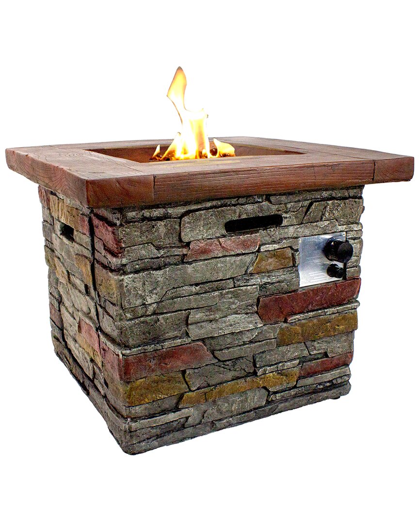 Northlight 30.25in Classic Stone Square Gas Fire Pit