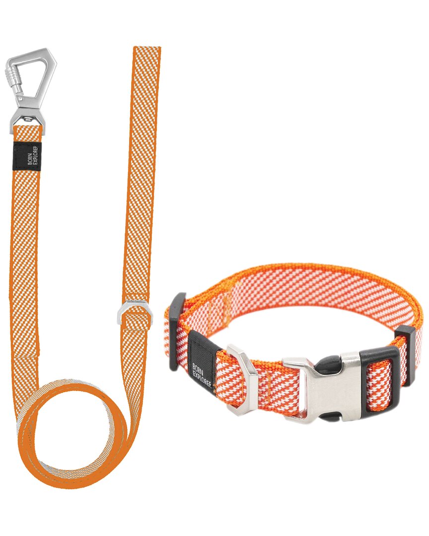 Pet Life Escapade Outdoor Series 2 In 1 Convertible Dog Leash And Collar In Orange