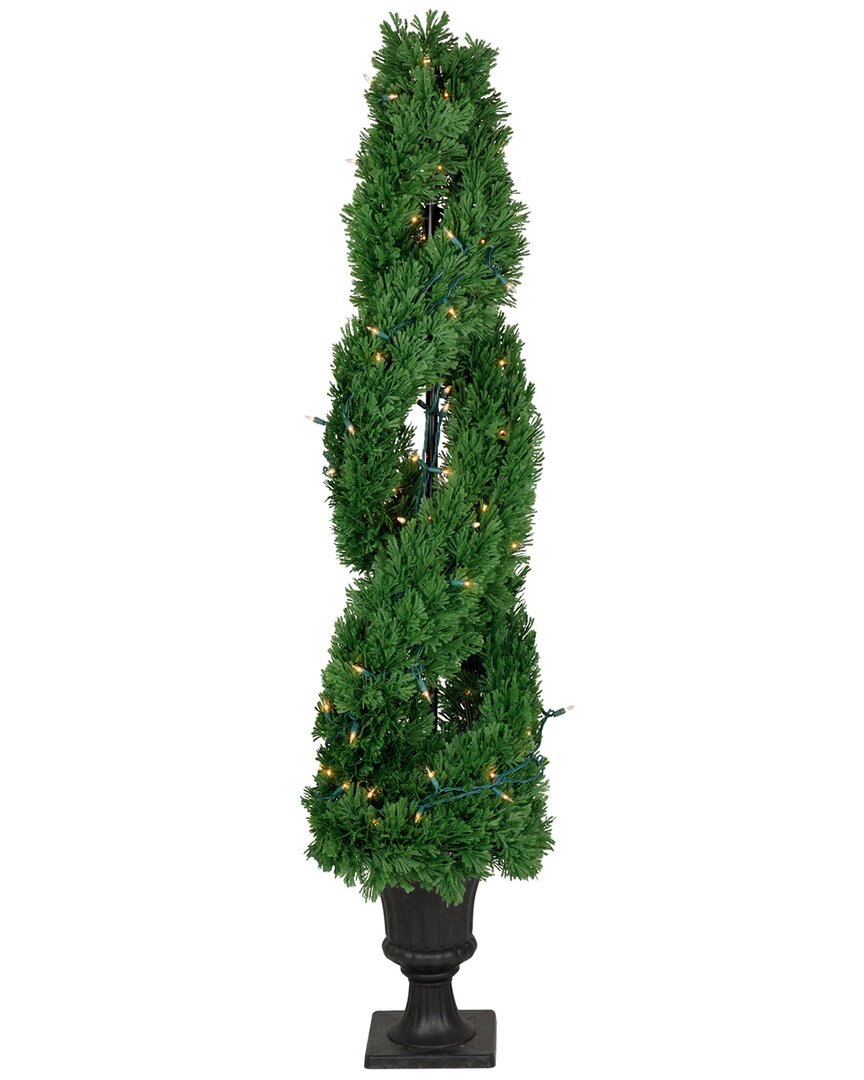 Northlight Real Touch™ Artificial Pre-lit Cedar Double Spiral Topiary Tree