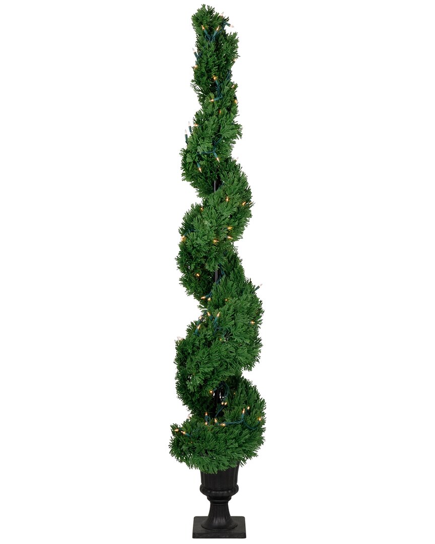Northlight Real Touch™ Pre-lit Artificial Cedar Spiral Topiary Tree