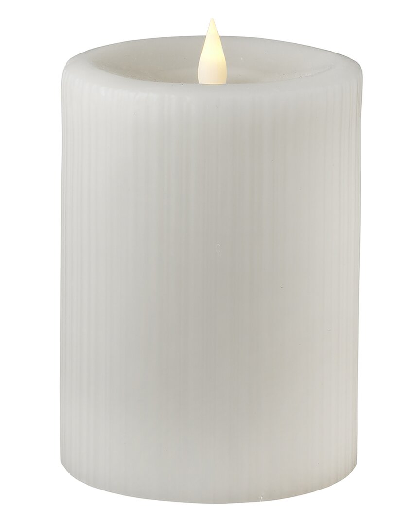 Seasonal Llc Esme Fine Ribbed Motion Flameless Candle In White
