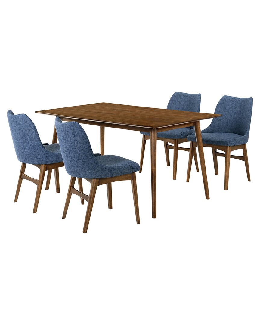 Armen Living Westmont And Azalea Wood 5pc Dining Set In Brown