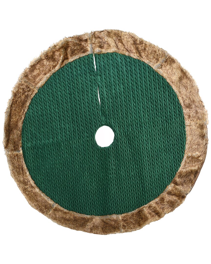 National Tree Company 48in Rural Homestead Collection Quilted Tree Skirt In Green