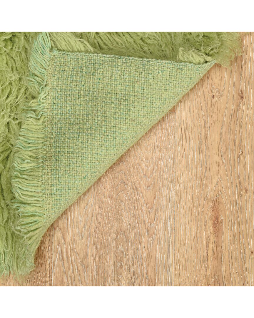Linon New Flokati 1400gr Wool Area Rug In Green