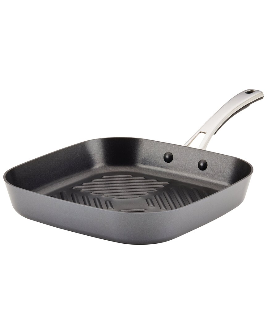 Rachael Ray Cook + Create Hard Anodized Nonstick Deep Grill Pan, 11" In Black