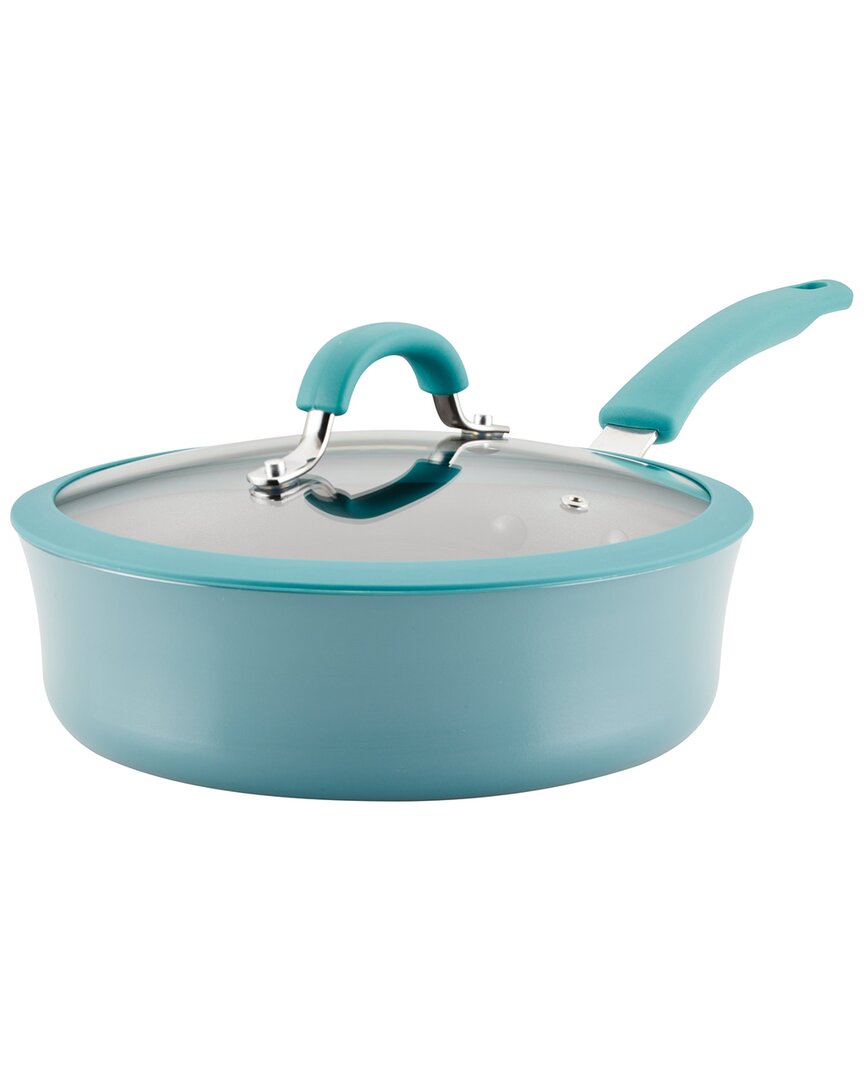 Rachael Ray Cook + Create Aluminum Nonstick Saute Pan With Lid, 3 Quart In Blue