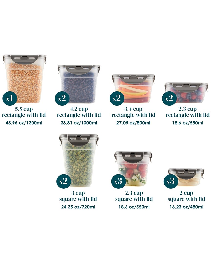 Rachael Ray Leak-proof Stacking Food Storage Container Set, 30pc In Clear